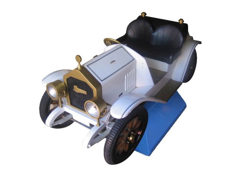 White Antique Car Deluxe Kiddie Ride